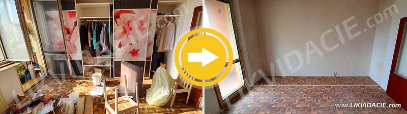 Demontáž a likvidácia rolldoru, odvoz a spracovanie odpadu z bytu. Devínska Nová Ves, Bratislava