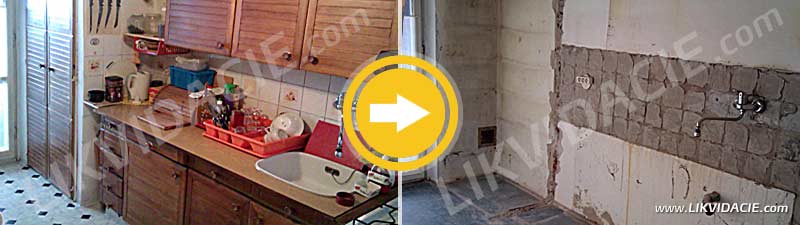 Kompletné vypratanie 3i. bytu, búracie práce, odvoz odpadu a stavebnej sute. Bratislava – Kramáre