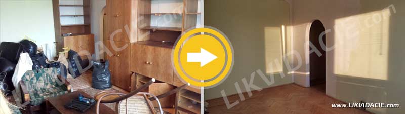 Odvoz a likvidácia kuchynskej linky, búracie práce, komplet zariadený 3i. byt. Bratislava - Kramáre