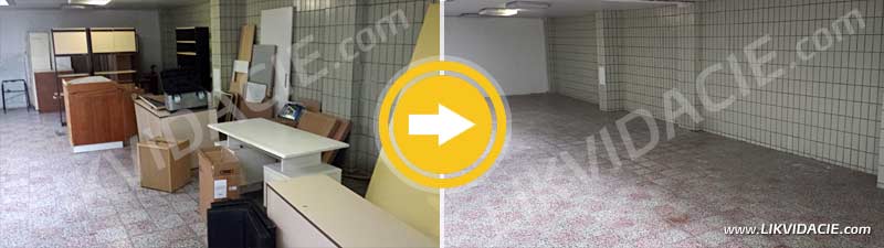 Odvoz a likvidácia vyradeného nábytku, zariadenia a odpadu. Zdravotné stredisko Bratislava - Petržalka