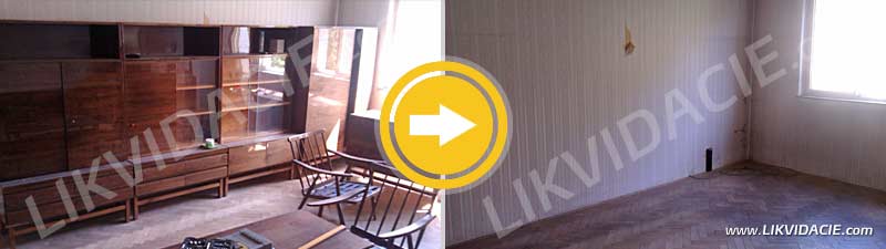 Vypratávanie bytov – odvoz a likvidácia starého nábytku – obývacej steny. Bratislava – Ružinov