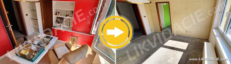 Vypratanie 4i. bytu a pivnice do holopriestoru, kompletné služby. Hainburg an der Donau, Rakúsko