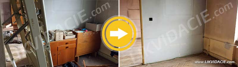 Kompletné vypratanie 3i. bytu do holopriestoru, kompletné služby podľa požiadaviek zákazníka. Rača, Bratislava