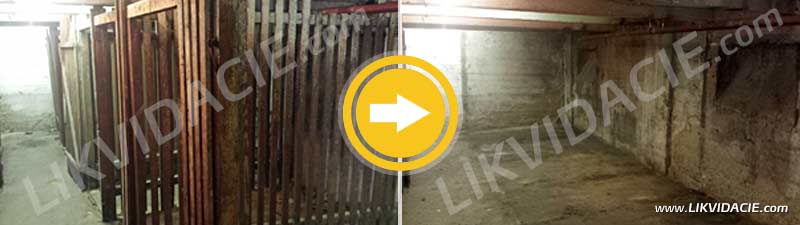 Vypratanie pivničných kobiek, odstránenie kobiek a vyčistenie priestoru. Bratislava - Staré mesto