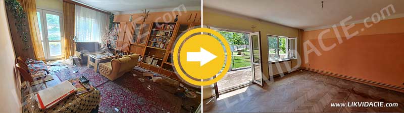 Vypratanie rodinného domu, garáží a pivničných priestorov, kompletné služby - Bratislava - Horský park