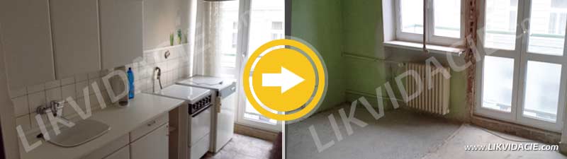 Odvoz a likvidácia kuchynskej linky, búracie práce, odvoz a likvidácia odpadu. Bratislava – Staré mesto