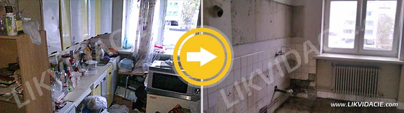 Vypratanie bytu do holopriestoru, odvoz a likvidácia všetkého zariadenia a odpadu, dočistenie priestoru. Bratislava