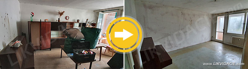 Vypratanie plošticami zamoreného 3i. bytu, celoplošná dezinsekcia. Bratislava - Karlova Ves